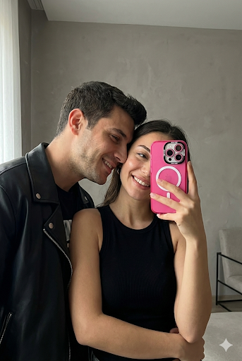 Carcasa MagSafe + Protector de cámara para iPhone fucsia