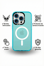 Carcasa MagSafe + Protector de cámara para iPhone Celeste
