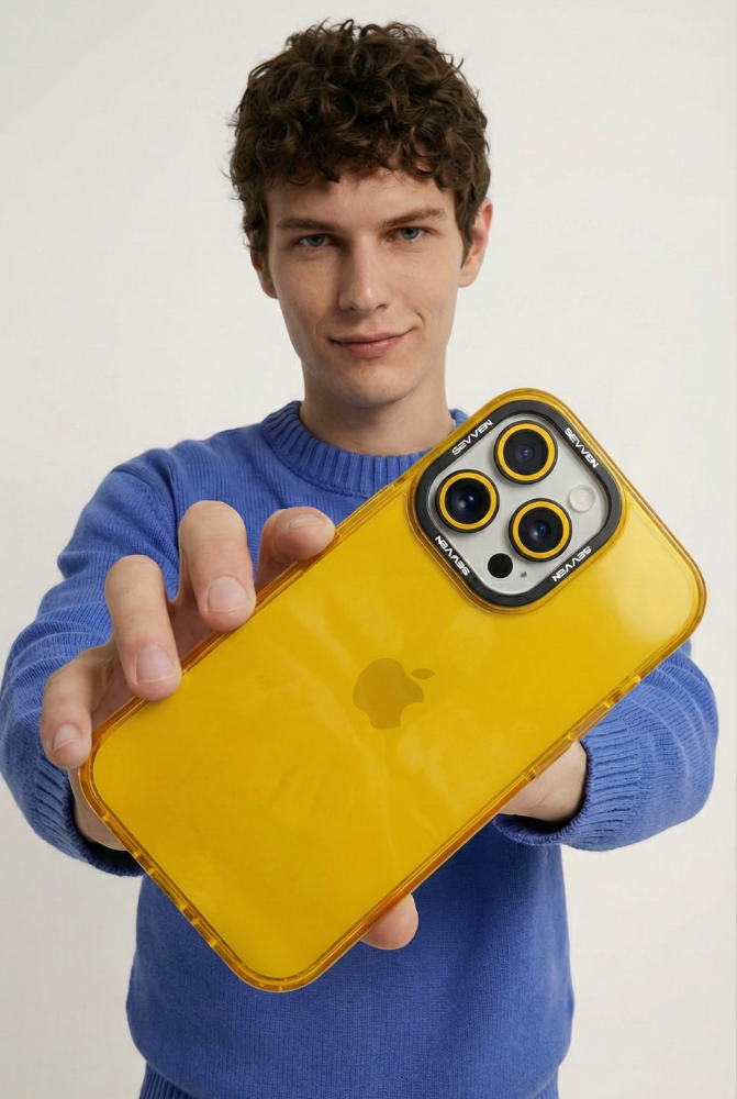 Carcasa+ protector de cámara para iPhone Naranja