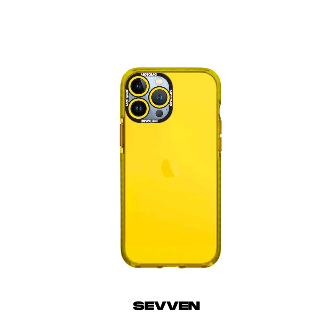 Pack carcasa + protector de cámara para IPhone amarilla