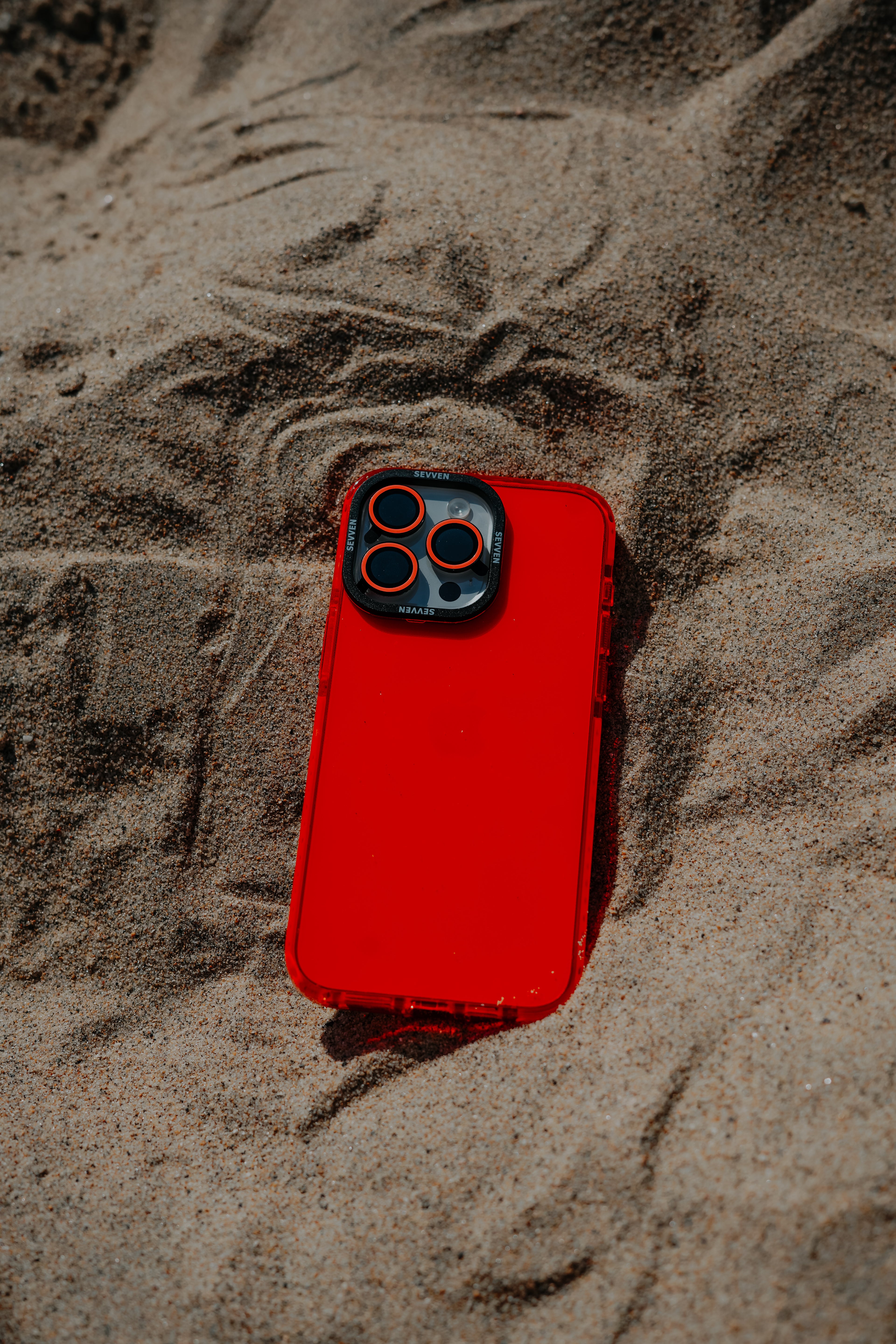 Carcasa+ protector de cámara para iPhone roja