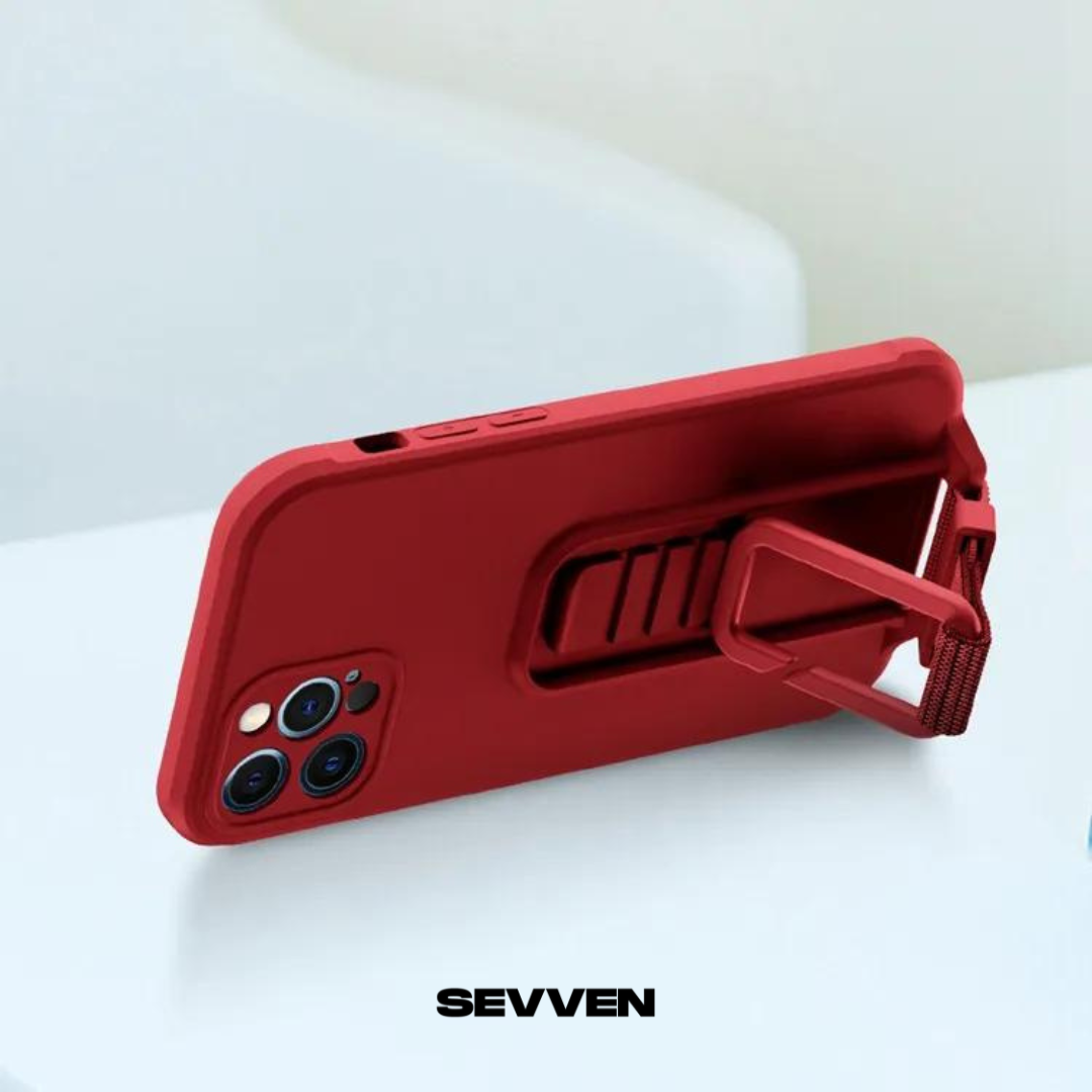 Carcasa para iPhone Roja silicona con gancho