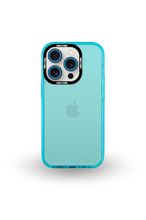 Carcasa Celeste + Protector de Cámara para iPhone
