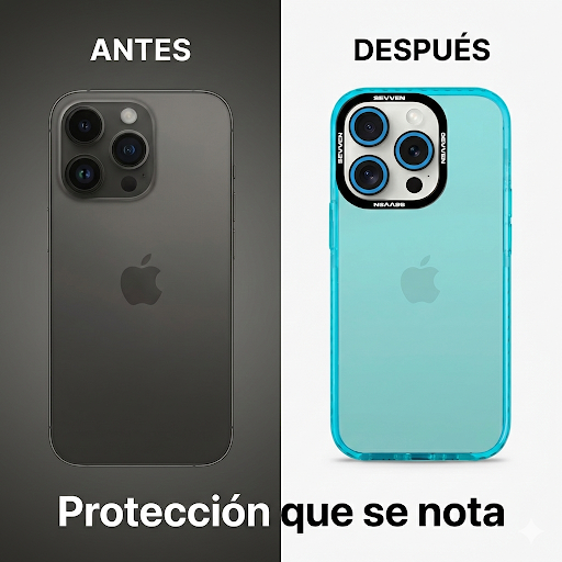 Carcasa+ protector de cámara para iPhone celeste