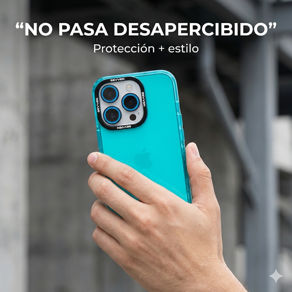 Carcasa+ protector de cámara para iPhone celeste