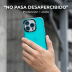 Carcasa+ protector de cámara para iPhone celeste