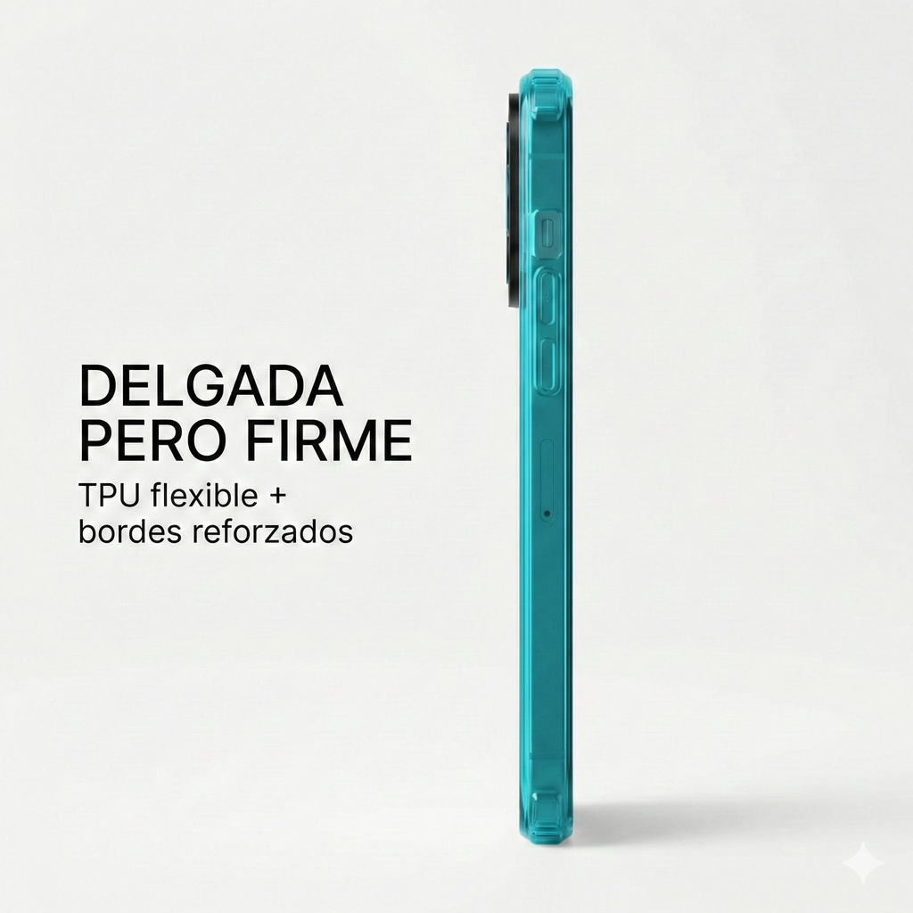 Carcasa+ protector de cámara para iPhone celeste