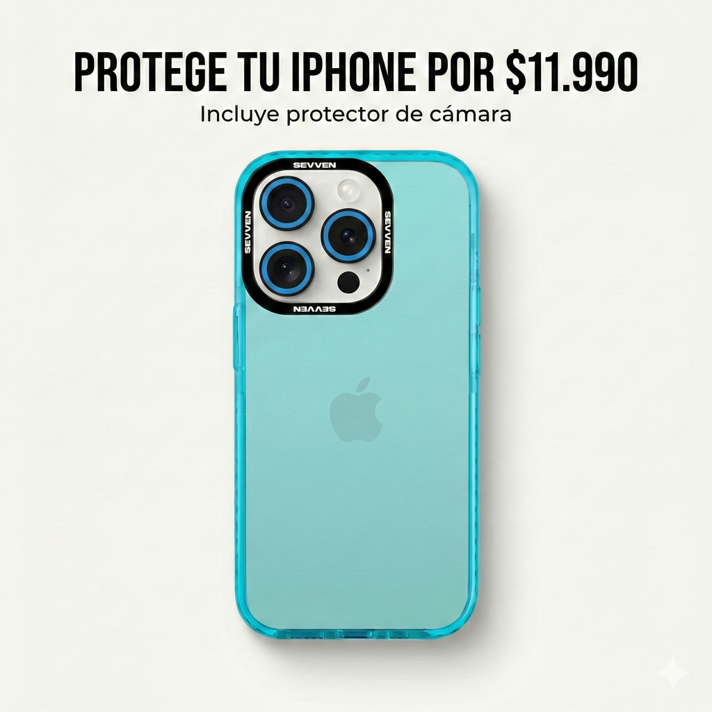 Carcasa+ protector de cámara para iPhone celeste
