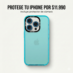 Carcasa+ protector de cámara para iPhone celeste