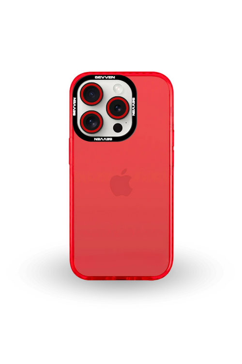 Carcasa+ protector de cámara para iPhone roja