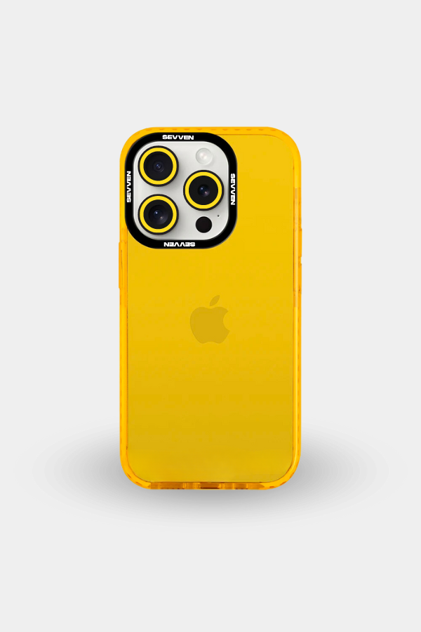Carcasa + Protector de cámara para iPhone amarilla