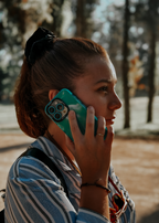 Carcasa+ protector de cámara para iPhone celeste