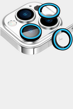Carcasa+ protector de cámara para iPhone celeste
