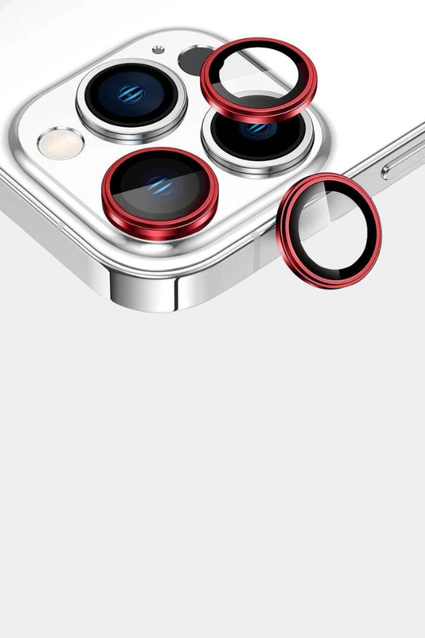 Carcasa+ protector de cámara para iPhone roja