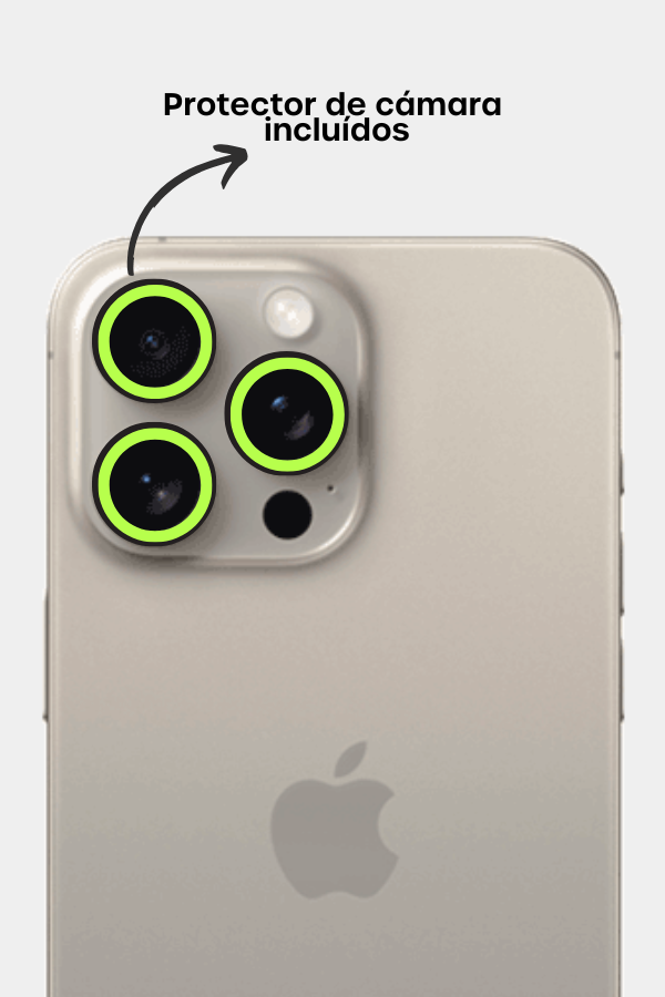 Carcasa + protector de cámara para iPhone Amarillo flúor