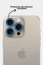 Carcasa+ protector de cámara para iPhone celeste