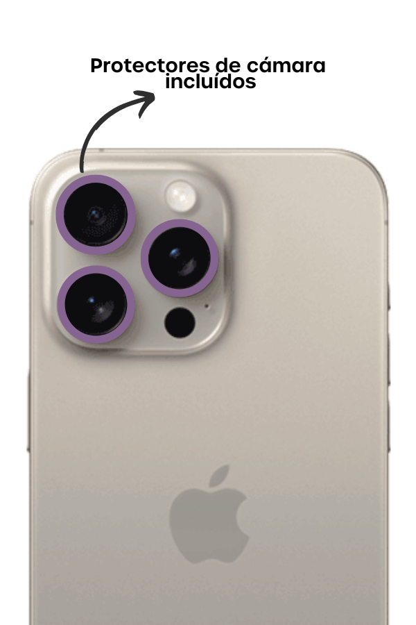 Carcasa + protector de cámara para iPhone Lila