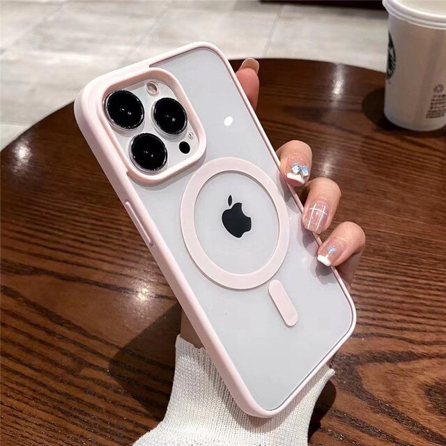 Carcasa Magsafe Silicona para iPhone rosada