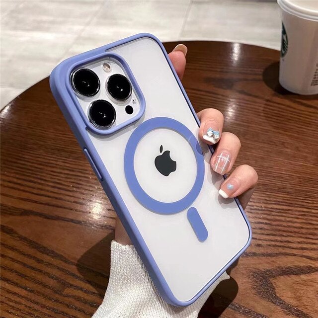 Carcasa Magsafe Silicona para iPhone azul